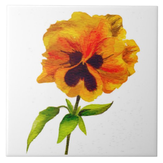 'Das Pansy-Party' auf einer Keramik (II) Fliese (Vorderseite)