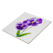 'Das Pansy-Party' auf einer Keramik (III) Fliese (Seite)