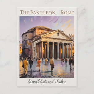 Das Pantheon Rom Italien Aquarell Vintage Reise Postkarte
