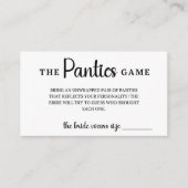 Das Panties Game Wedding Brautparty Begleitkarte (Vorderseite)