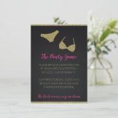 Das Panty Game für das Party von Bachelorette und  Begleitkarte (Stehend Vorderseite)