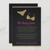 Das Panty Game für das Party von Bachelorette und  Begleitkarte (Vorne/Hinten)