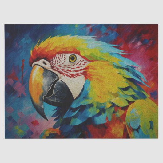 Das Papageientreuppelpapier Seidenpapier (Vorderseite)