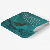 Das Papier Teller den Raven in Grün mit Gedicht (Gewinkelt)