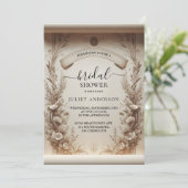 Das Papyrus-Brautparty Vintag Vellum Overlay Einladung (Stehend Vorderseite)