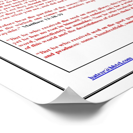 Das Parabel der Dusche Poster (Ecke)