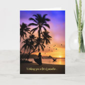 Das Paradies der Mütter mit tropischem Strand und  Karte (Vorderseite)