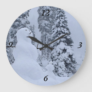 Das Paradies des Schneemanns Große Wanduhr