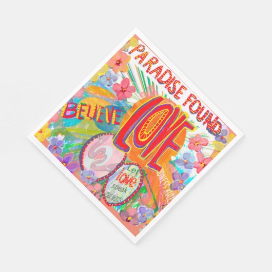 Das Paradies fand das Design von Glauben, Handeln, Serviette (Ecke)