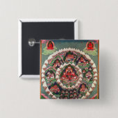 Das Paradies von Shambhala, tibetanische Fahne Button (Vorne & Hinten)