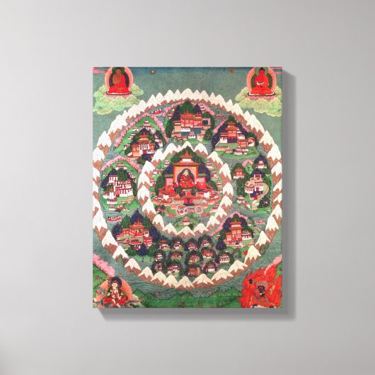 Das Paradies von Shambhala, tibetische Banner Leinwanddruck (Vorderseite)