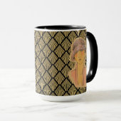 Das Pariser Flapper & Gold Art Deco Muster Tasse (VorderseiteRechts)