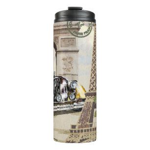 Das Pariser Vintage-Poster ist Vintag, Poster, Par Thermosbecher