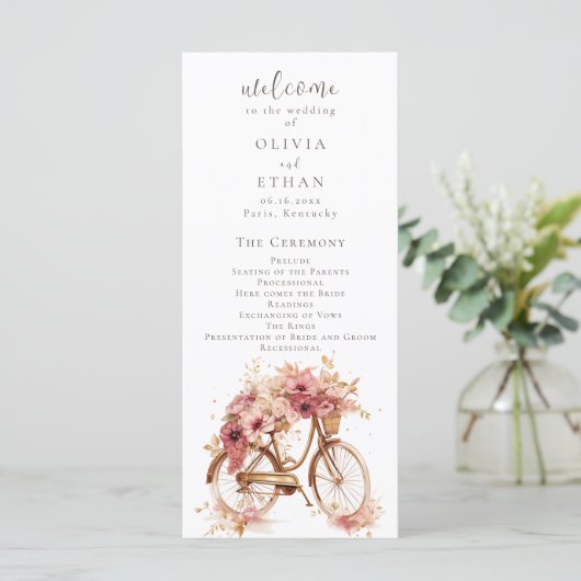 Das Parisienne-Hochzeitsprogramm (Stehend Vorderseite)