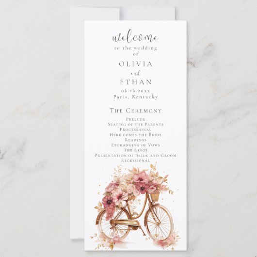 Das Parisienne-Hochzeitsprogramm (Vorderseite)