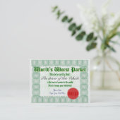 Das Parker der Welt schlechtestes schlechtes Visitenkarte (Stehend Vorderseite)