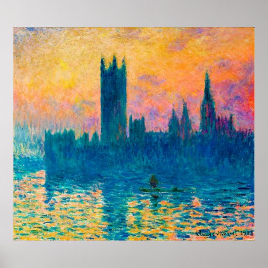 Das Parlament, Sunset (1903), Monet Poster (Vorne)