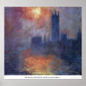 Das Parlament, Sunset von Claude Monet Poster (Vorne)