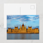 Das Parlaments gebäude in Budapest an der Donau Po Postkarte (Vorne/Hinten)