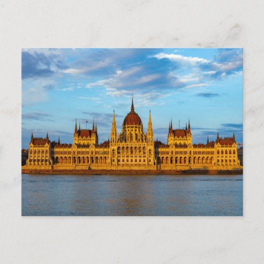 Das Parlaments gebäude in Budapest an der Donau Po Postkarte (Vorderseite)