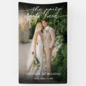 DAS PARTY BEGINNT HIER! Foto Wedding Banner (Vertikal)