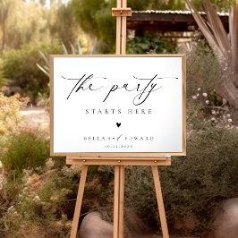 Das Party beginnt hier mit dem Begrüßungszeichen Poster