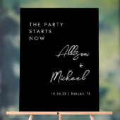 Das Party beginnt jetzt mit Schwarzen Hochzeiten Acrylschild (Neutral)