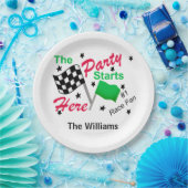 Das Party "Checked Flag" beginnt hier Personalisie Pappteller (Party)