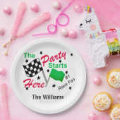 Das Party "Checked Flag" beginnt hier Personalisie Pappteller (Party)