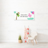 Das Party der bunte tropische Flamingo-Kinder Banner (Insitu)