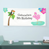 Das Party der bunte tropische Flamingo-Kinder Banner (Messe)
