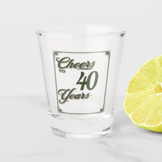 Das Party der Jahre Schnapsglas (Vorderseite)