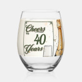 Das Party der Jahre Weinglas Ohne Stiel (Vorderseite)