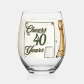 Das Party der Jahre Weinglas Ohne Stiel (Rückseite)