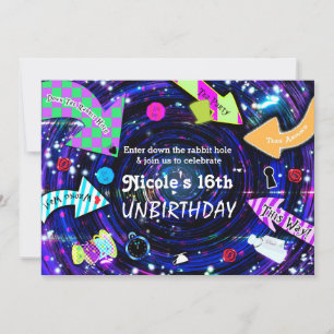 Das Party der Kaninchenloch-Alice im Wunderland Einladung