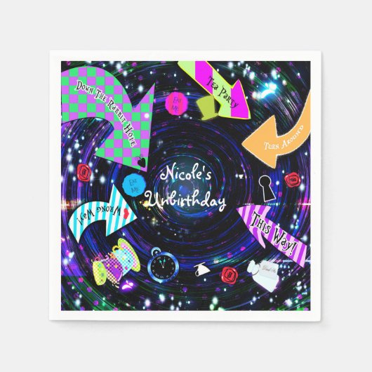 Das Party der Kaninchenloch-Alice im Wunderland Serviette (Vorderseite)