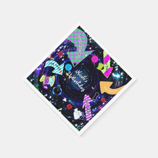 Das Party der Kaninchenloch-Alice im Wunderland Serviette (Ecke)