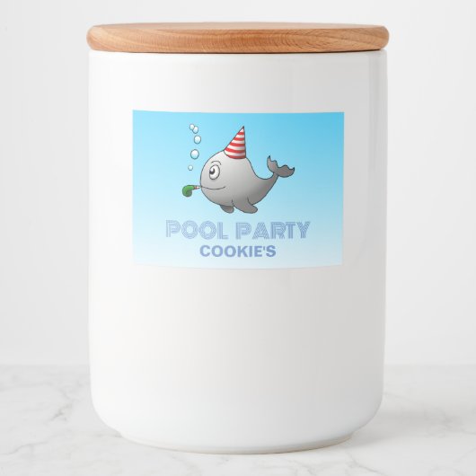 Das Party der kleinen Wale Lebensmitteletikett (Vorderseite)