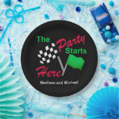 Das Party der kontrollierten Flagge beginnt hier d Pappteller (Party)