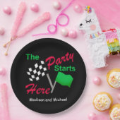 Das Party der kontrollierten Flagge beginnt hier d Pappteller (Party)