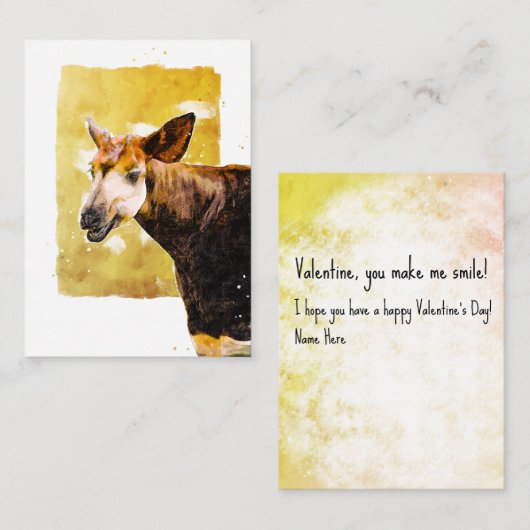 Das Party der Okapi-Schule Mitteilungskarte (Vorne/Hinten)