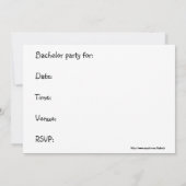 Das Party des Bachelors Einladung (Rückseite)