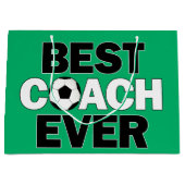 Das Party des besten Trainers für Fußball Große Geschenktüte (Vorderseite)