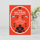 Das Party des Big Game Football House Einladung (Stehend Vorderseite)
