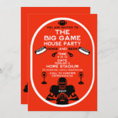 Das Party des Big Game Football House Einladung (Vorne/Hinten)