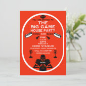 Das Party des Big Game Football House Einladung (Stehend Vorderseite)