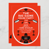 Das Party des Big Game Football House Einladung (Vorne/Hinten)