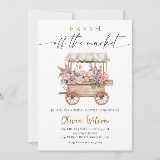 Das Party des Brautparty vom Markt Einladung (Vorderseite)