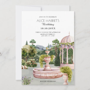 Das Party des eleganten Grüngartens mit Aquarellfa Einladung