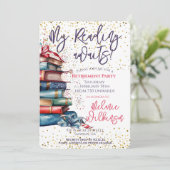 Das Party des "Funny Retirement Reading" Einladung (Stehend Vorderseite)